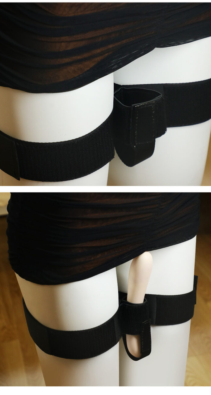 谜姬震动棒绑带黑色动棒辅助绑带固定器外出穿戴假阳具女用性玩具